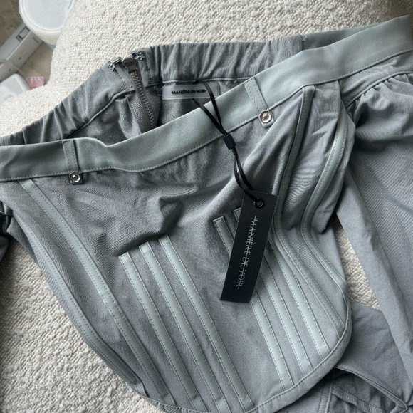 Maniere De Voir Technical Corset Top in Gray - Picture 6 of 6